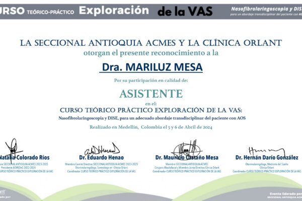 CERTIFICADO DRA. MARILUZ MESA